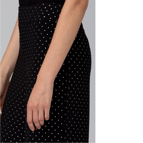 Nine West black gold studded wide leg flowy palazzo pull on pants NWT medium - Picture 2 of 15